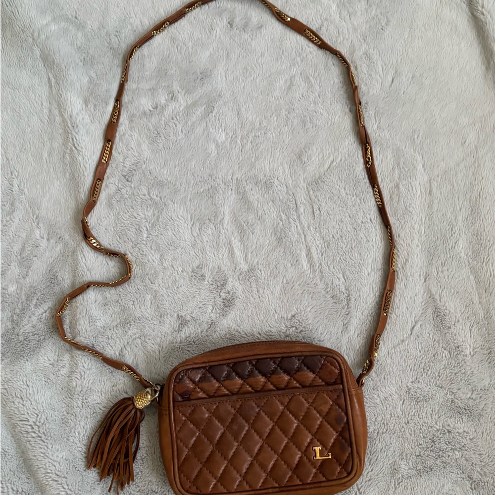 Elegant Brown Quilted Crossbody Bag